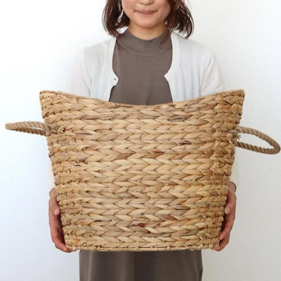 ちどり産業 収納 バスケット ウォーターヒヤシンス 楕円形 大 持ち