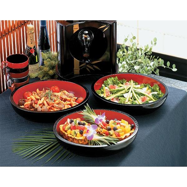 盛器 尺8寸 こね鉢盛器 黒内朱 盛り皿 皿 食器 業務用 （ 大皿 大鉢