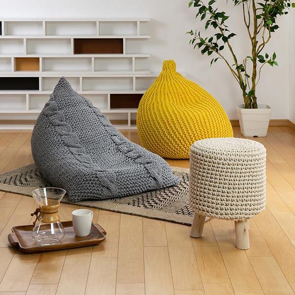 □在庫限り・入荷なし□ ニットクッションL Uoo クッション 大きい