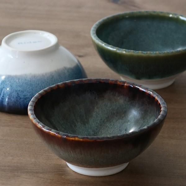 ポップなお茶碗　jun kawaguchi ボウル　３点　磁器 ボウル 13cm リッジ 洋食器 磁器 食器 美濃焼 日本製 （ 電子レンジ