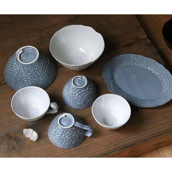 花柄グレーとホワイトのボウル2個セットボウル 18cm リアン 磁器 食器