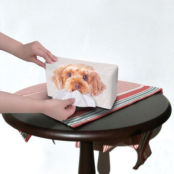 ティッシュケース ティッシュカバー トイプードルプリントティッシュ