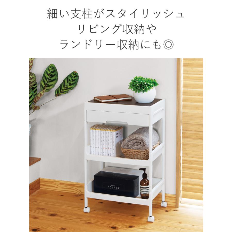 不動技研（FUDOGIKEN） キッチンワゴン 3段 木天板 サージュワゴン 幅