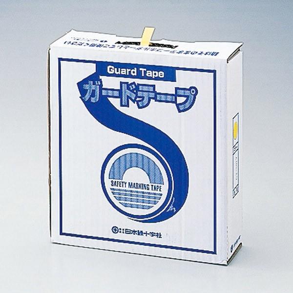 ガードテープ　白×青　50mm幅　100m　区画整理　ライン引き　安全　標示　日本製　区域　（　室内　専用　粘着テープ　テープ　床　対応　）　線引き