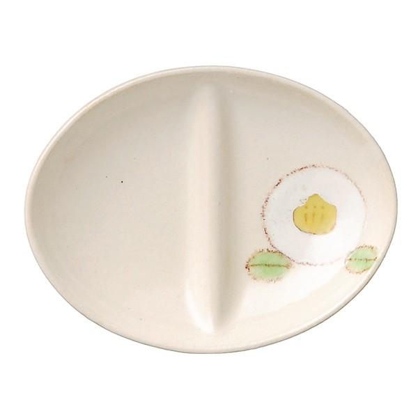 薬味皿 13cm 仕切 磁器 TSUBAKI 椿 日本製 同色3枚セット （ 電子