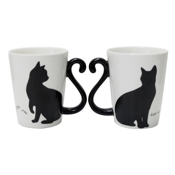 マグカップ 300ml 黒猫 磁器製 食器 （ 電子レンジ対応 食洗機対応