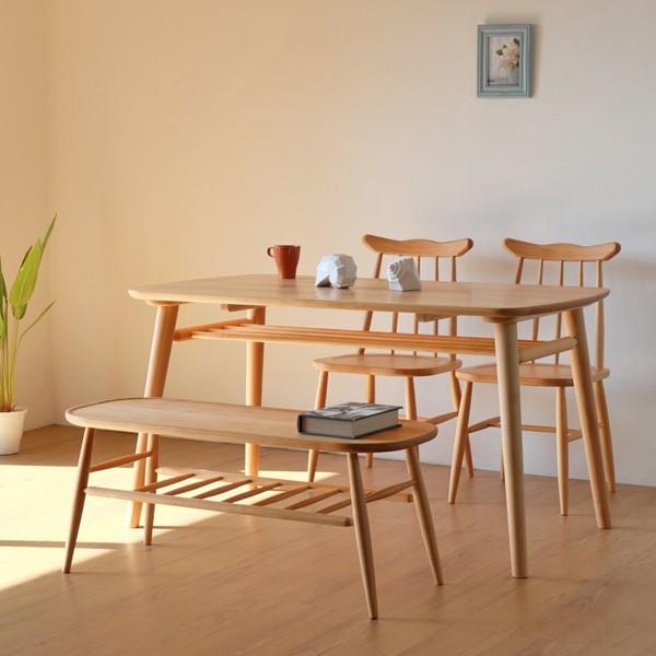 ダイニングチェア 椅子 天然木 アルダー材 NORN 座面高約42cm