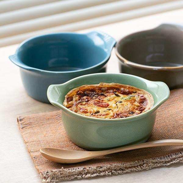 ココット 16cm 取っ手付 グリルスタジオ 陶器 美濃焼 日本製 同色3個