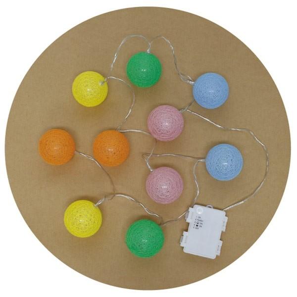 ガーランド ライト LEDスイッチライト コットンボール 10球