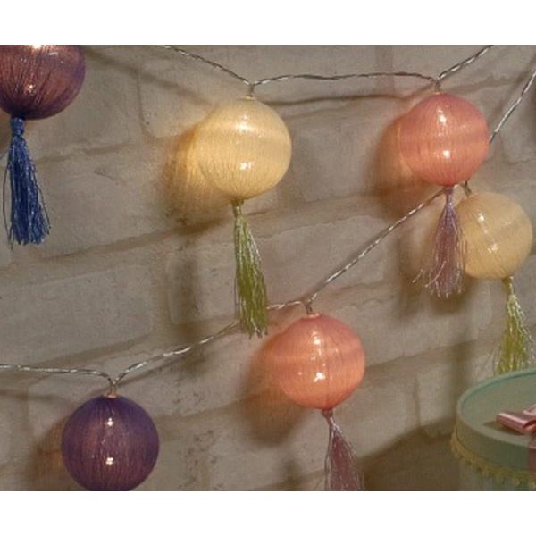 ガーランド ライト LEDスイッチライト コットンボール タッセル 10球