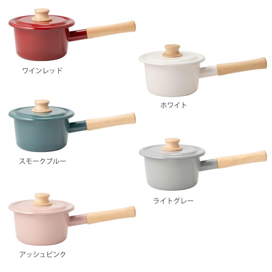 豪華豪華ミルクパン 14cm IH対応 ホーロー鍋 富士ホーロー Honey Ware ハニーウェア ( IH対応 ガス火対応 片手鍋 琺瑯鍋 ) 調理器具 ホーロー ミルクパン 12cm (選べる5色) ソリッド solid