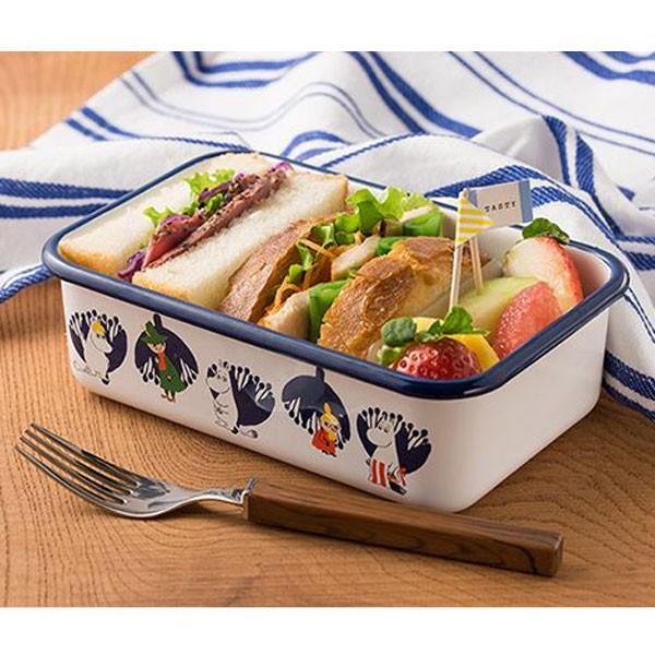 MOOMIN（ムーミン） 保存容器 ホーロー製 420ml Sサイズ 浅型角容器