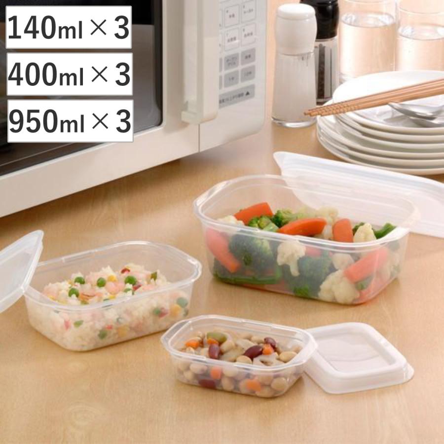 イノマタ化学 保存容器 S・M・L 3個ずつセット 角型 楽ちんパック