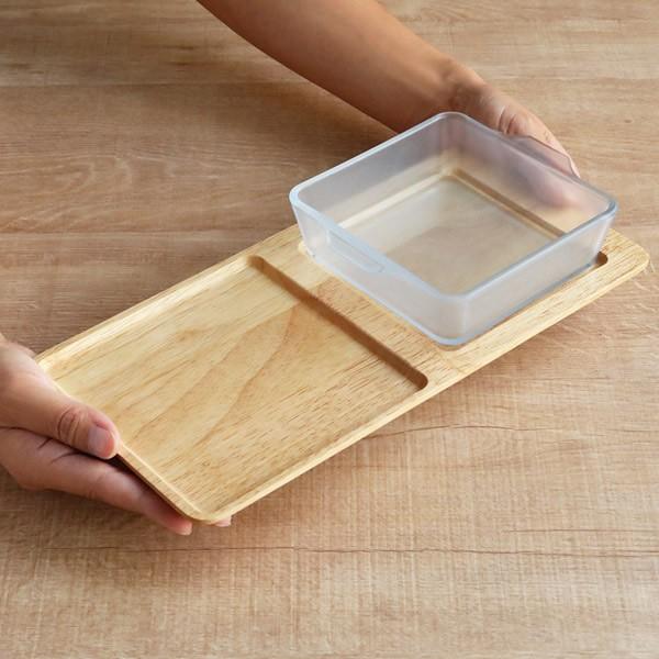 グラタン皿 15×13cm 木製トレー付 一人用 スクエア ミニ スクエア