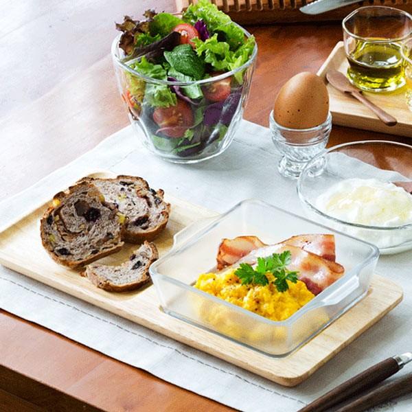 グラタン皿 15×13cm 木製トレー付 一人用 スクエア ミニ スクエア