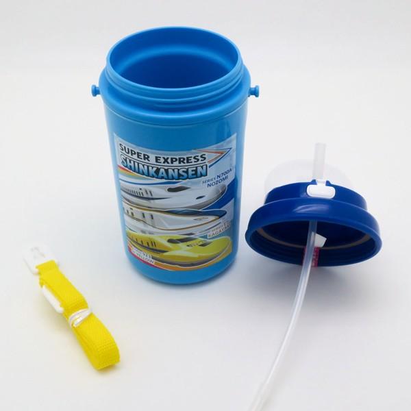 子ども用水筒 軽量 青 OSK 水筒 プラスチック ストロー 保冷 軽量 新幹線 450ml 子供