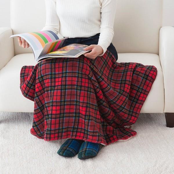 ブランケット 100cm×70cm Gluck 毛布 ひざ掛け ポンチョ （ ひざかけ