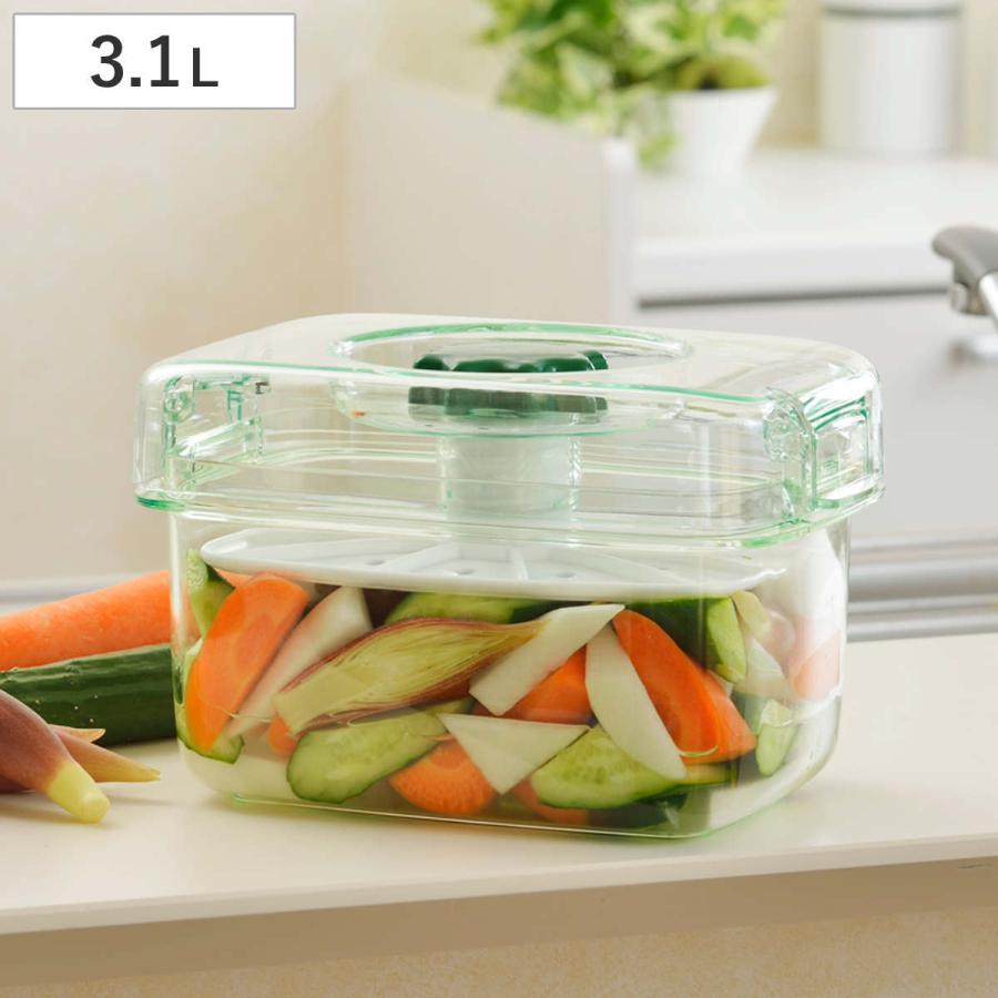 TONBO（新輝合成） 漬物容器 即席つけもの器 角型 3.1L プラスチック