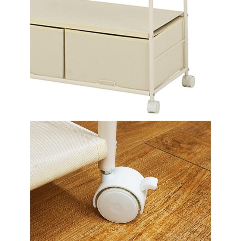 ハンガーラック 引出し付 スチールフレーム 幅105cm （ 衣類収納