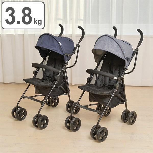 バギー B型ベビーカー 軽量 3 8kg おでかけバギー 4輪 折りたたみ デニム ベビーカー コンパクト シート