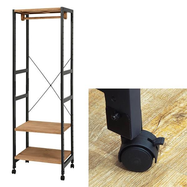 ハンガーラック 木製 キャスター付 約幅57cm （ 衣類収納 ハンガー