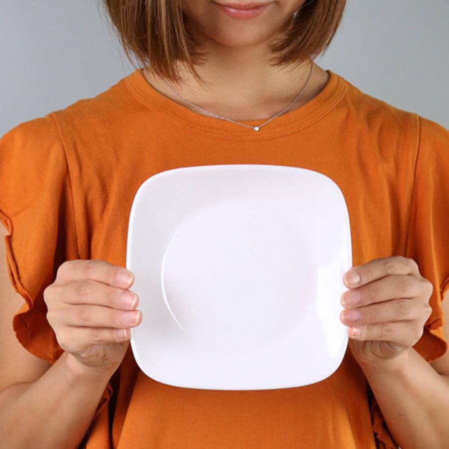 プレート 16.5cm スクエア コレール CORELLE バイオレットミスト （ 食洗機対応 電子レンジ対応 オーブン対応 耐熱 皿 お皿 白 中皿 取り皿 ）｜livingut｜05