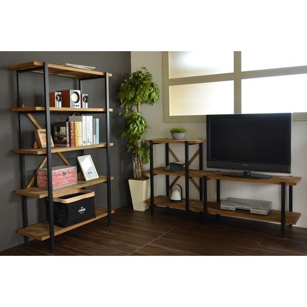テレビ台 2段ラック 組木 古材風 KALEIDO 約幅90cm テレビ台 2段ラック 組木 古材風 KALEIDO 約幅90cm
