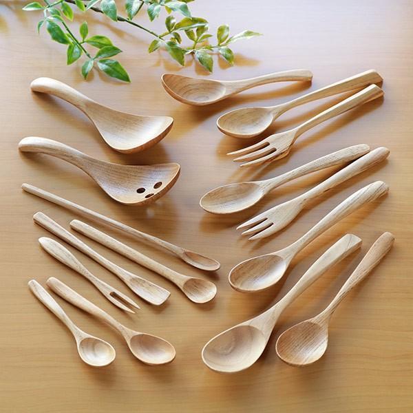 フォーク 二又 12cm 栗の木 天然木 カトラリー 同色5本セット フォーク 二又 12cm 栗の木 天然木 カトラリー 同色5本セット