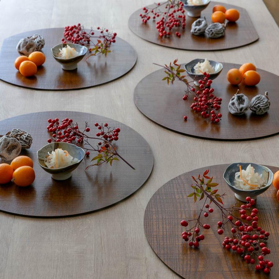 半月盆　4枚セット　天然木の漆塗り 半月盆 4枚セット 天然木の漆塗り