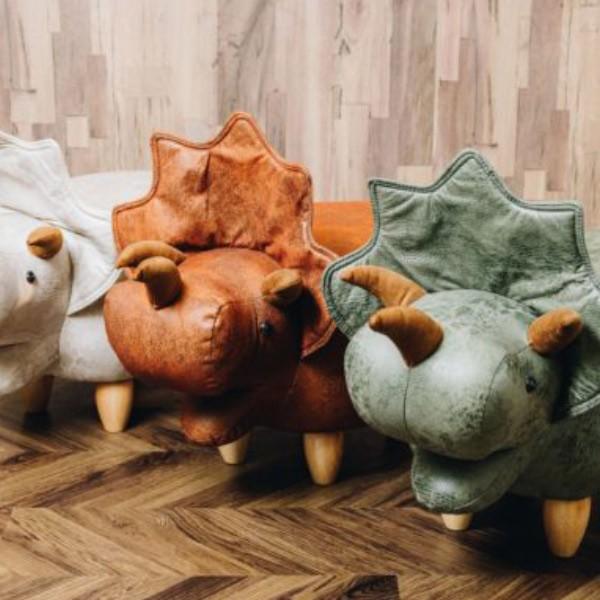 スツール 恐竜 Triceratops トリケラトプス 椅子 オットマン 足置き