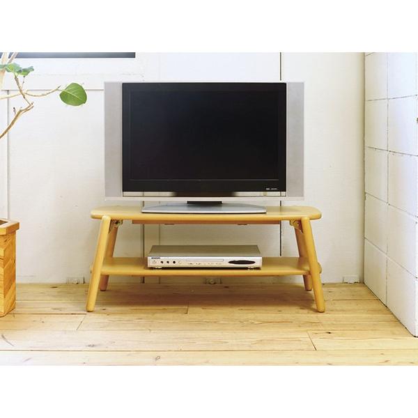 テレビ台 折りたたみ式 ローボード 棚付 幅90cm （ テレビボード TV
