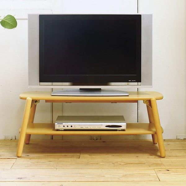 テレビ台 折りたたみ式 ローボード 棚付 幅90cm （ テレビボード