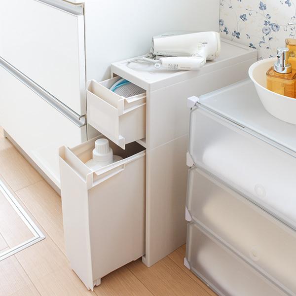 棚　引き出し　収納ケース Fits WORK 収納ケース 2段 浅型 深型 幅17×奥行45×高さ58cm 引き出し