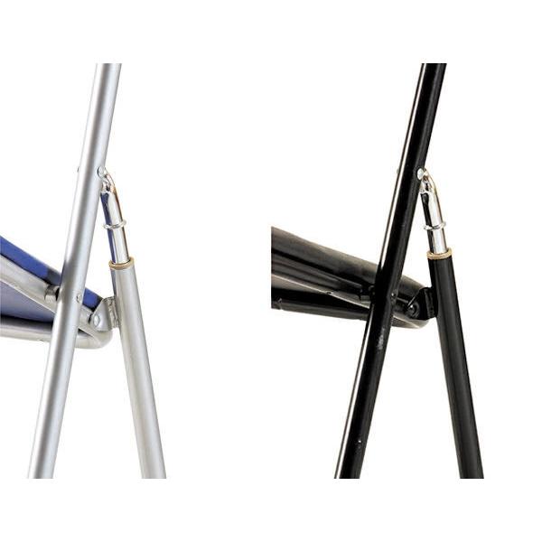 弘益 パイプ椅子 4脚セット 座面高46cm スチールフレーム 折りたたみ