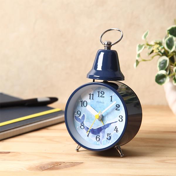 目覚まし時計 置き時計 アラームクロック パステール くじら （ 時計