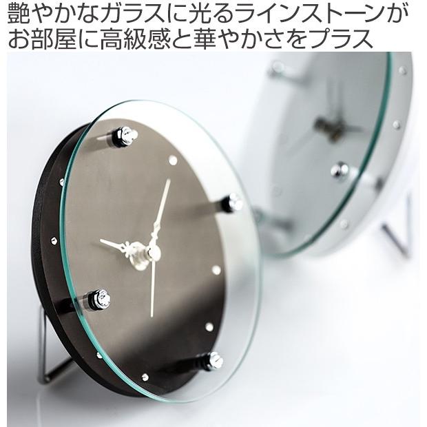 置き時計 ガラス時計 ラインストーン （ 掛け時計 置き掛け両用 時計
