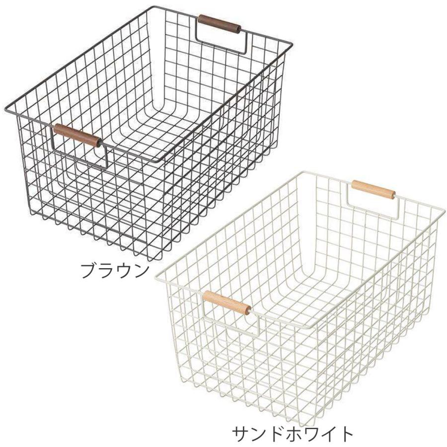 パール金属 ワイヤーバスケット L 木柄 バスケット かご パール金属 ワイヤーバスケット L 木柄 バスケット かご
