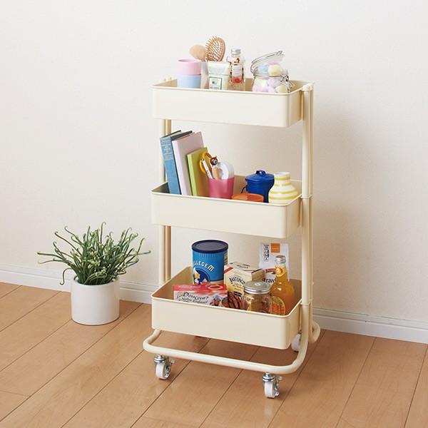 ラック ワゴン 3段 ローリングカート キッチンワゴン スチール製