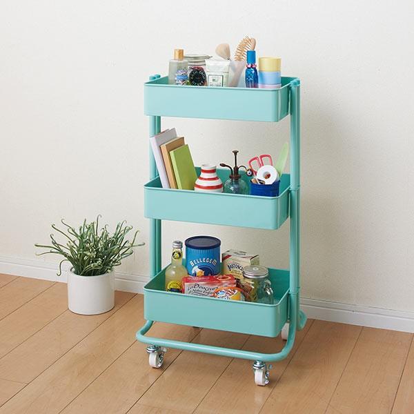 ラック ワゴン 3段 ローリングカート キッチンワゴン スチール製