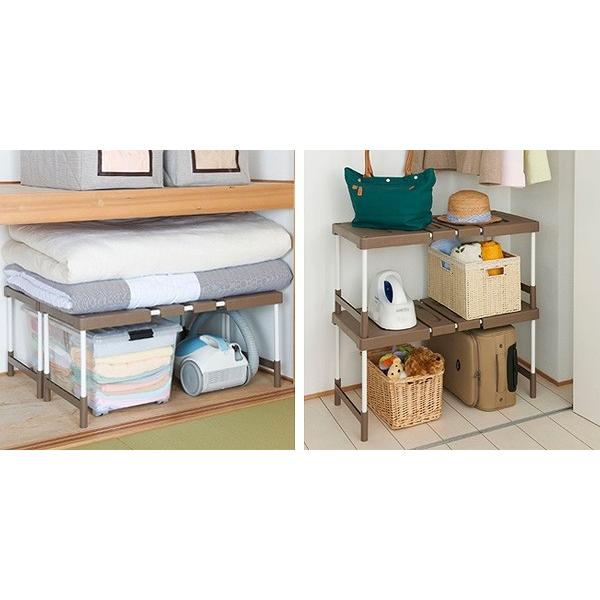 押入れ 整理棚 幅76〜93×奥行37×高さ35・40cm フリーラック 伸縮タイプ