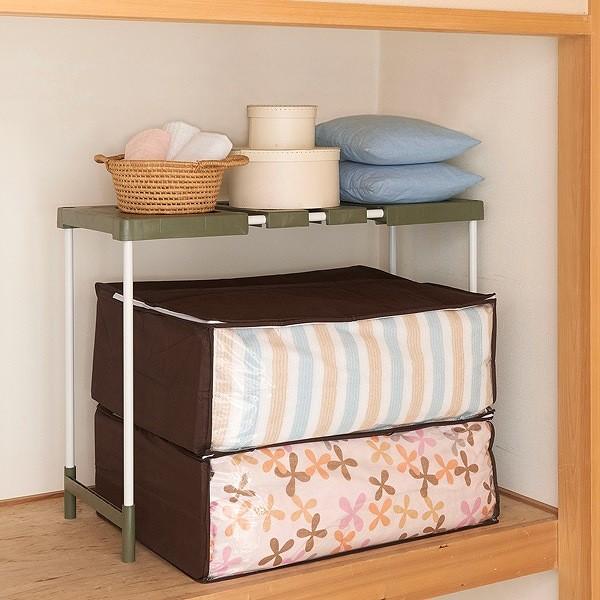 押入れ収納ラック 押入れ 整理棚 幅76〜93×奥行37×高さ63・68cm フリーラック 伸縮タイプ