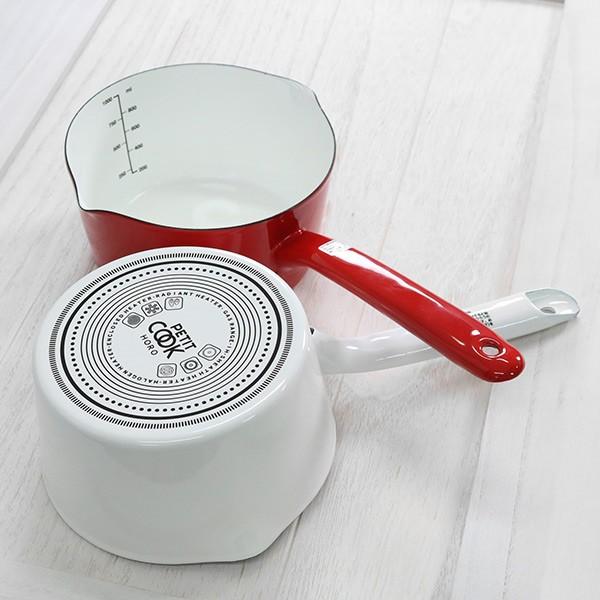 パール金属 ミルクパン 15cm IH対応 ホーロー 計量目盛り付き