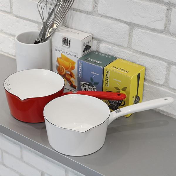 パール金属 ミルクパン 15cm IH対応 ホーロー 計量目盛り付き