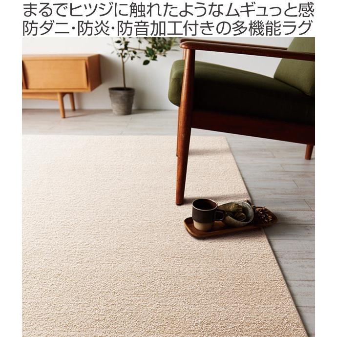 ラグ スミノエ シープ フレーテ 防ダニ 防炎 200×200cm （ ラグマット