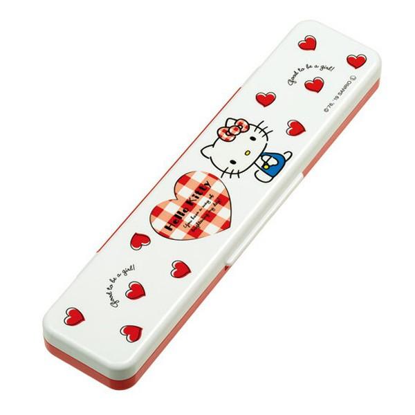 コンビセット 箸 スプーン 音の鳴らない ハローキティ Red Heart 18cm