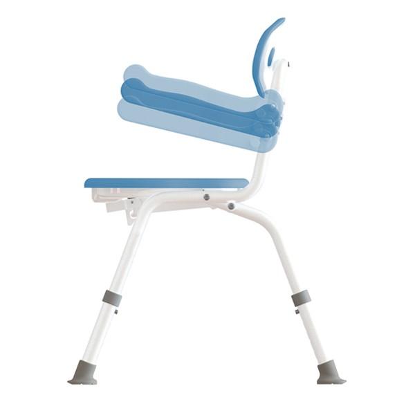 シャワーチェア 背付 肘かけ付 防カビ 折りたたみ 6段階 高さ調整