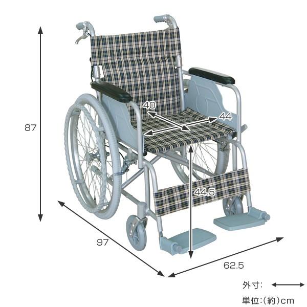 車いす 自走式 背折れタイプ 座面幅44cm テイコブ ハンドブレーキ付 非課税 （ 車椅子 車イス 介護 自走用車椅子 背折れ ブレーキ アルミ ）｜livingut｜03