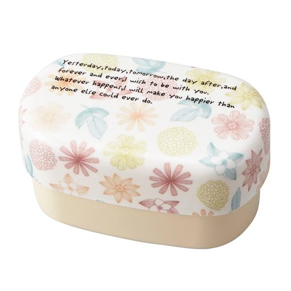 Redline 花柄楕円形ボウル 箱入り二枚組 お弁当箱 2段 入れ子 リティル 小判型 花柄 400ml ランチ