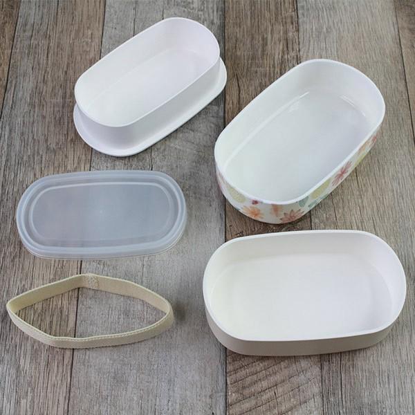 お弁当箱 2段 入れ子 リティル 小判型 花柄 400ml ランチ