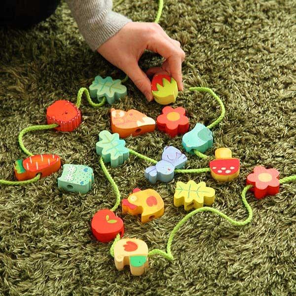 ひも通し ビーズ ナチュレ おもちゃ 知育玩具 木製 （ ジェコ DJECO 紐